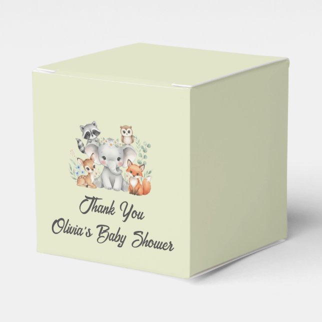 Oh Deer Woodland Baby Shower Favour Box (Front Side)
