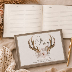 Oh Deer Woodland Baby Shower Guest Book – Boho Wat