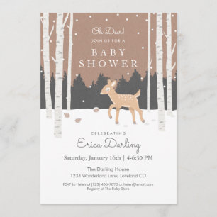 Oh Deer!  Woodland baby shower theme   soft brown Programme