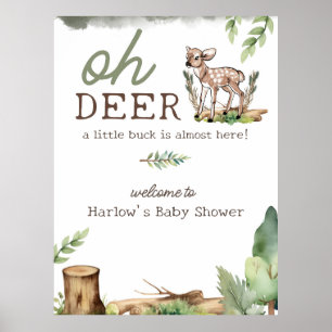 Oh Deer Woodland Deer Baby Shower Welcome Sign