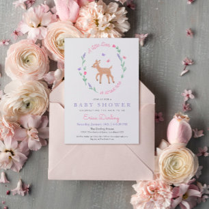 Oh Deer Woodland Theme Baby Shower Invitation