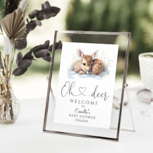 Oh Deer Woodland Winter Baby Shower  Poster