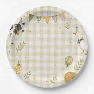 Oh Deere Farm Birthday 9" Paper Plate