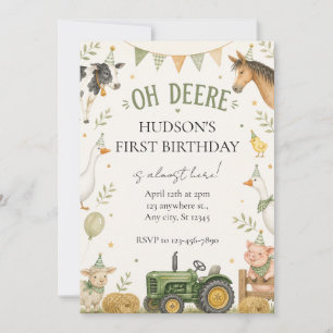 Oh Deere Farm Birthday Invitation