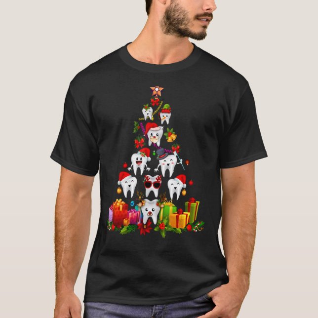 Oh Dentistree  Christmas Tree Dental Hygiene Xmas  T-Shirt (Front)