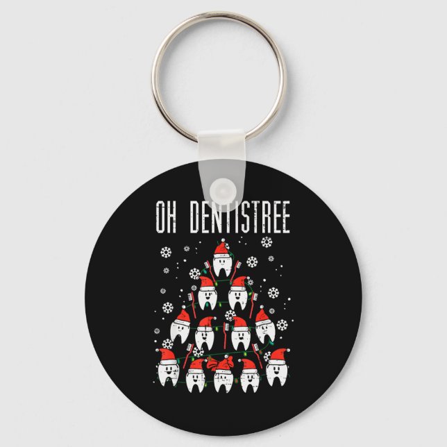 Oh Dentistree Christmas Tree Teeth Dentistry Denta Key Ring (Front)