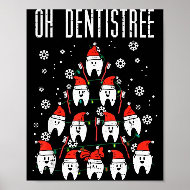 Oh Dentistree Christmas Tree Teeth Dentistry Denta Poster (Front)