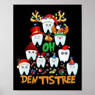 Oh Dentistree Fun Christmas Tree Dental Hygiene Xm Poster