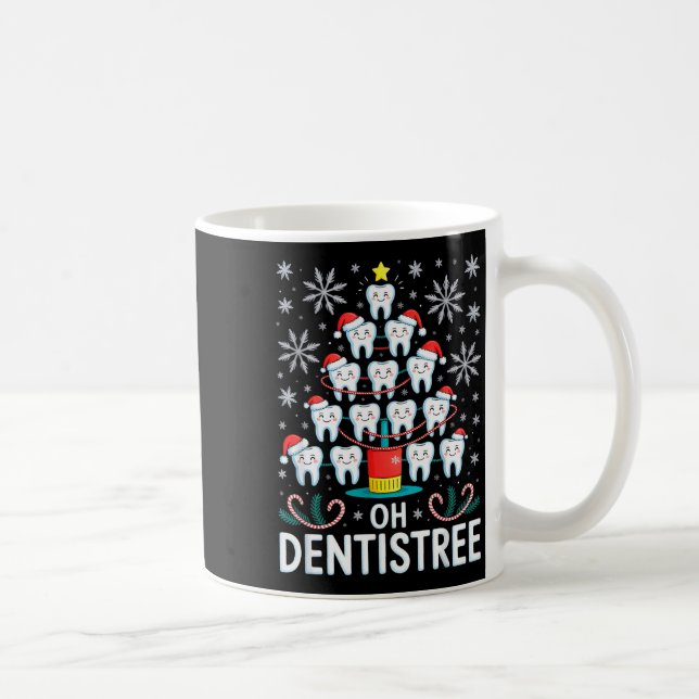Oh Dentistree - Funny Christmas Tree Dental Hygien Coffee Mug (Right)