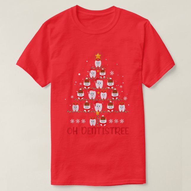 Oh Dentistree Funny Christmas Tree Dental Hygiene  T-Shirt (Design Front)