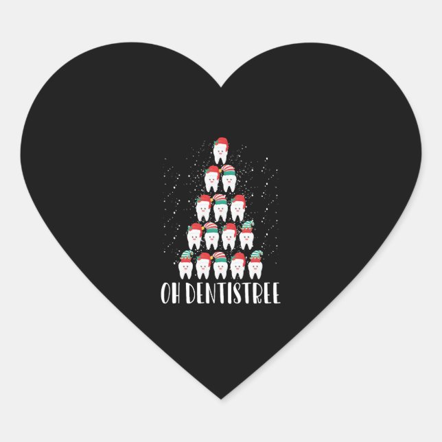 Oh Dentistree Funny Dental Surgeon Xmas Dentistry Heart Sticker (Front)