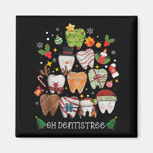 Oh Dentistree Merry Christmas Dental Funny Teeth T Magnet