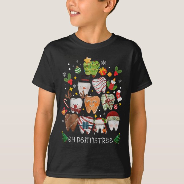 Oh Dentistree Merry Christmas Dental Funny Teeth T T-Shirt (Front)