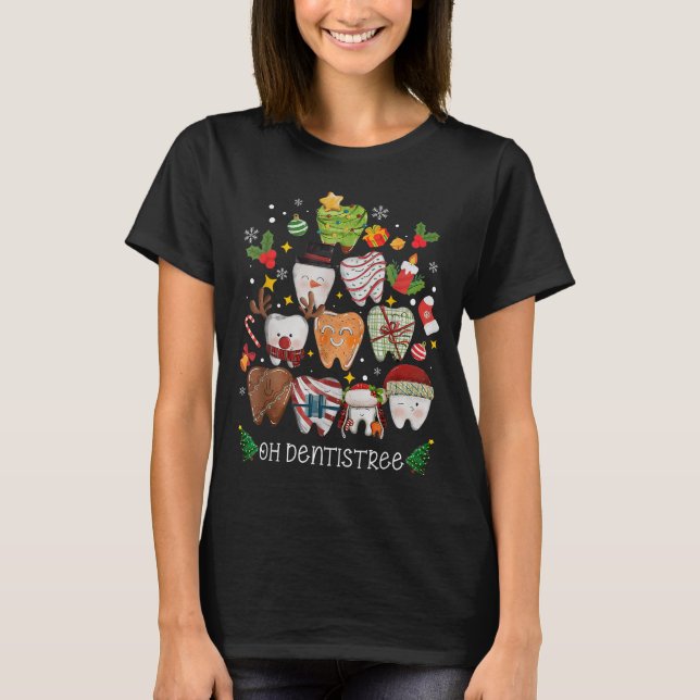 Oh Dentistree Merry Christmas Dental Funny Teeth T T-Shirt (Front)