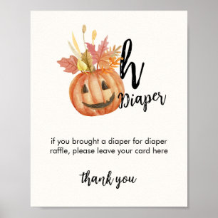 Oh Diaper! Halloween Fall Pumpkin Raffle Sign