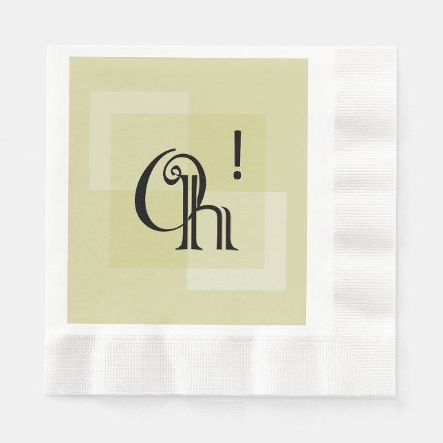 Oh! Elegant Yellow Modern Artwork, All Occasion Napkin (Front)