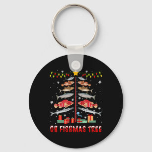 Oh Fishmas Tree Fishing Fisherman Christmas Xmas F Key Ring