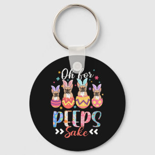 Oh For Bunnies Sake Funny Easter French Bulldog Bu Key Ring