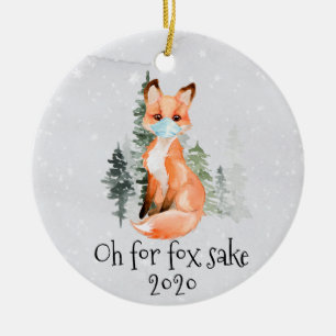 OH for Fox Sake 2020 Face Mask Christmas Gift Ceramic Tree Decoration