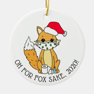Oh for Fox Sake, 2020, Funny Happy New Year Ceramic Tree Decoration