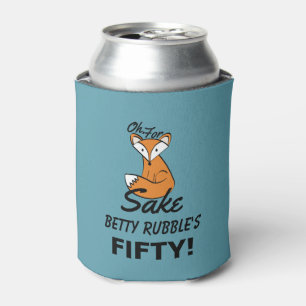 Oh, For Fox Sake 50th Birthday Personalised Can Cooler