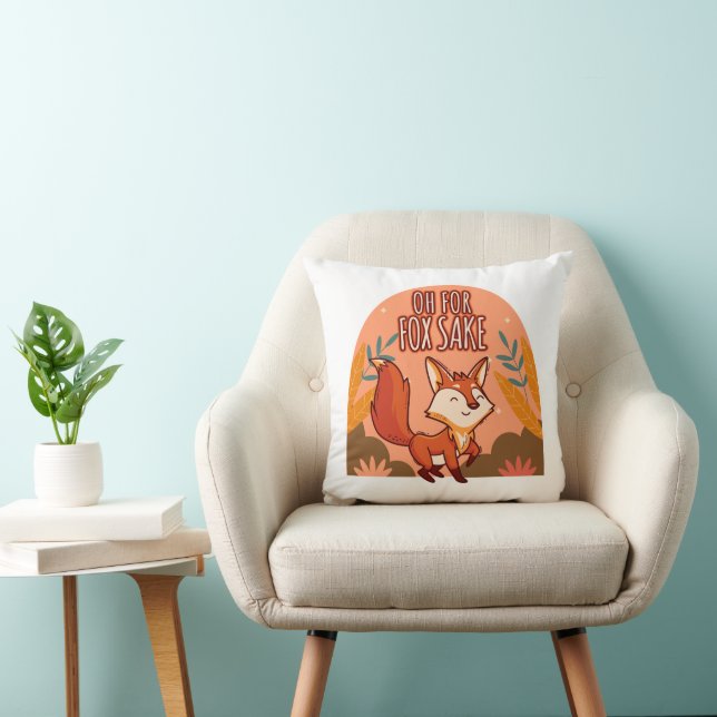 Oh For Fox Sake Cute and Funny Fox Cushion (Chair)