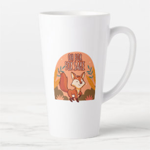Oh For Fox Sake Cute and Funny Fox Round Pillow Latte Mug