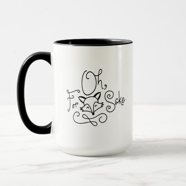 "Oh For Fox Sake" Doodle Mug (Left)