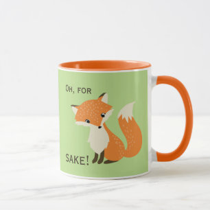 Oh, For Fox Sake Green and Orange Mug