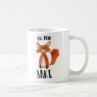 "Oh for Fox Sake!" Mug with Fox Illustration