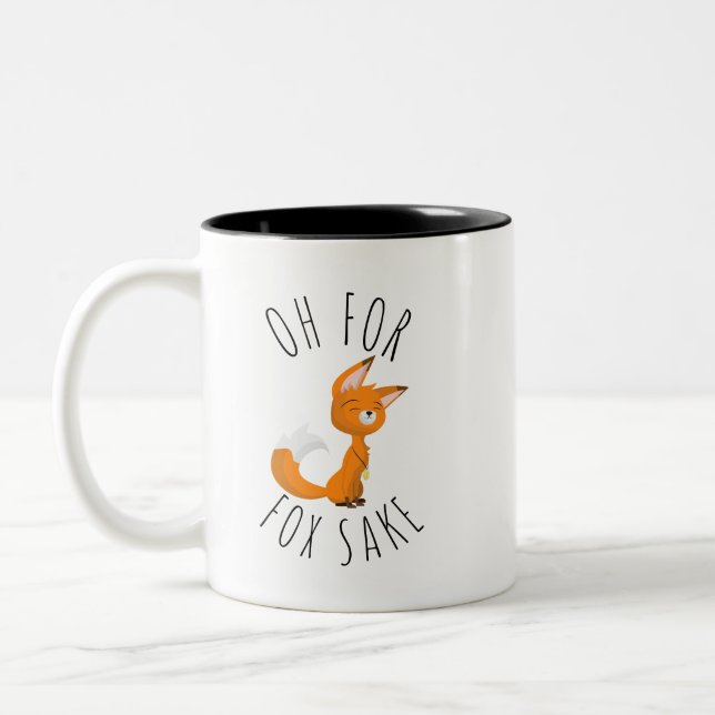 Oh for Fox Sake  Two-Tone Coffee Mug (Left)