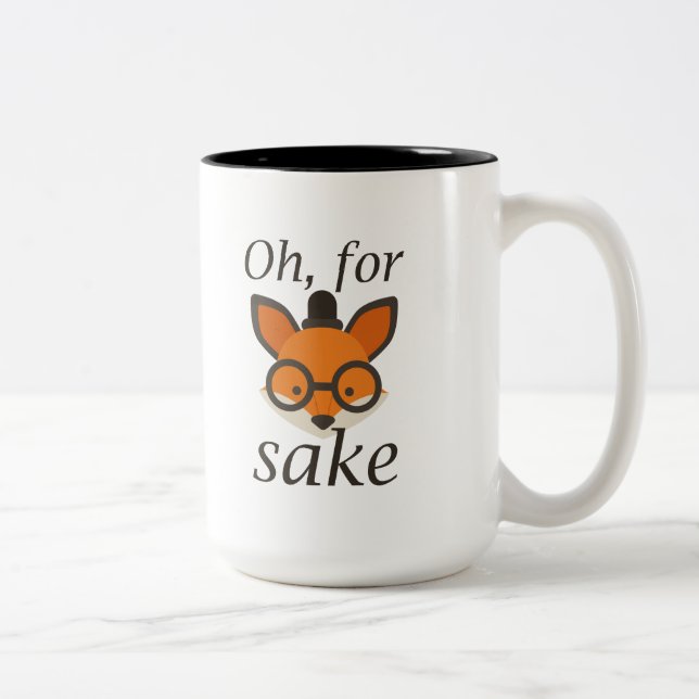 Oh, For Fox Sake Two-Tone Coffee Mug (Right)