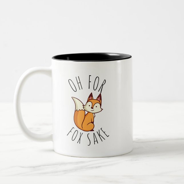 Oh for Fox Sake Two-Tone Coffee Mug (Left)