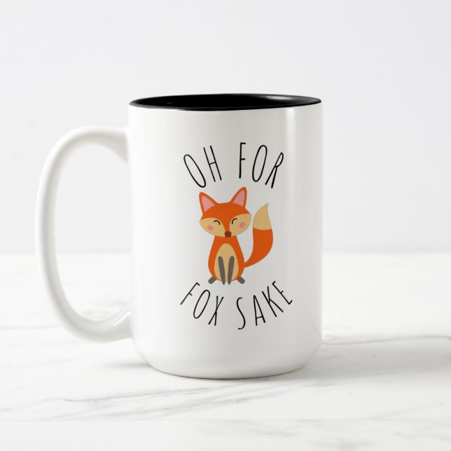 Oh for Fox Sake Two-Tone Coffee Mug (Left)