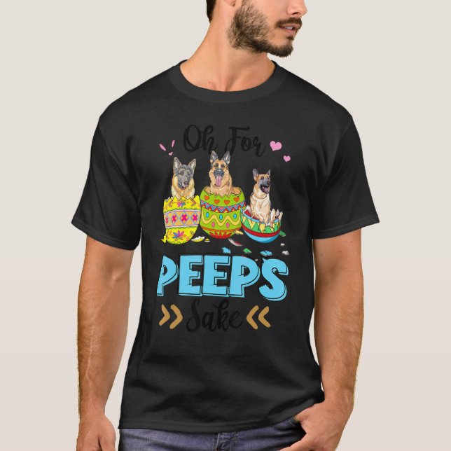 Oh For German Shepherd Sake Easter Bunny Ear Egg T-Shirt (Front)