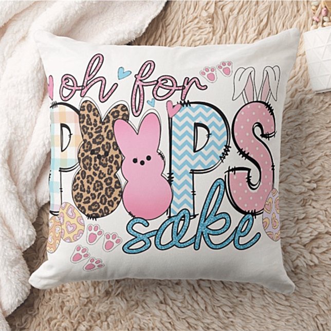 "Oh For Peeps Sake" Easter Square Throw Pillow (Creator Uploaded)