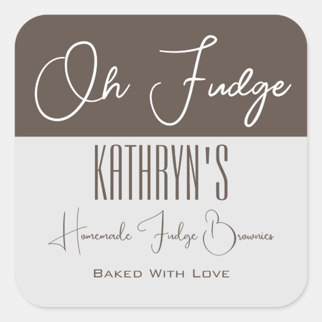 "Oh Fudge" Personalised Food Label (Front)