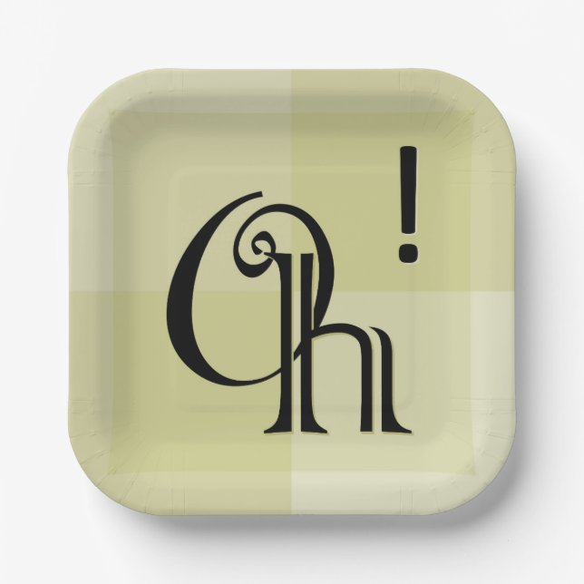 Oh! Fun, Modern All-Occasion Surprise Celebration Paper Plate (Front)