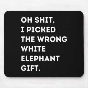 Oh Funny White Elephant For Adults Under 15 20  Mouse Mat