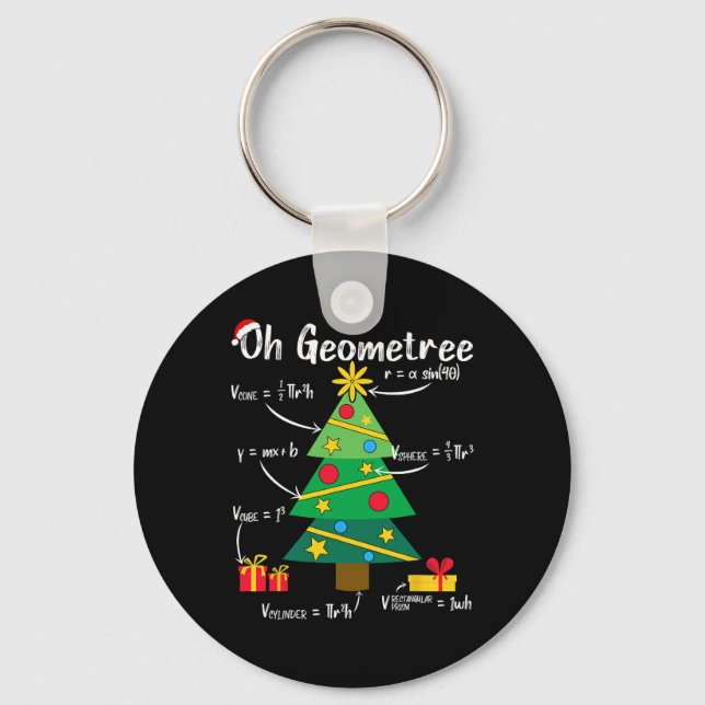 Oh geometree fun christmas tree geometry math teac key ring (Front)