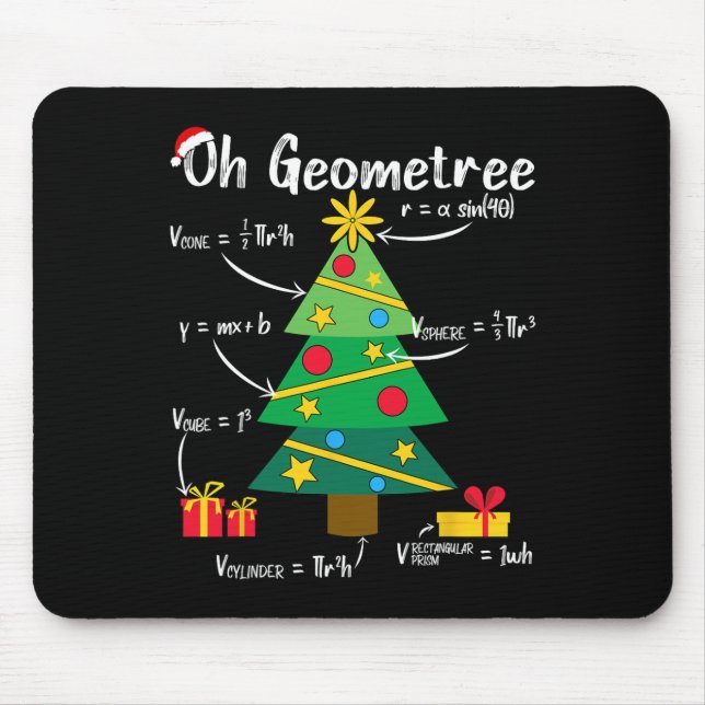 Oh geometree fun christmas tree geometry math teac mouse mat (Front)
