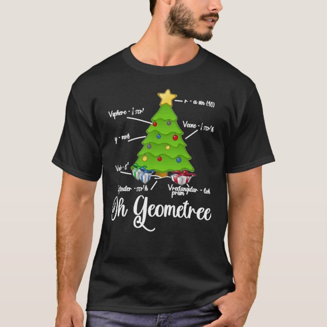 Oh Geometree Funny Maths Inspired Christmas Tree T-Shirt (Front)