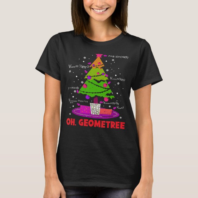Oh Geometree Math Geometry Christmas Tree Science  T-Shirt (Front)