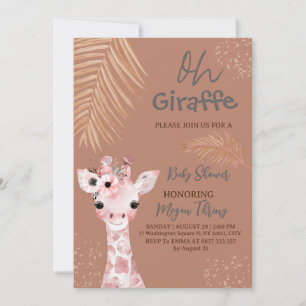 oh giraffe safari baby shower invitation