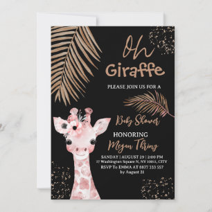 oh giraffe safari baby shower invitation