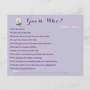 Oh Girl! Cute Daisy Baby Girl Guess Who Game Flyer