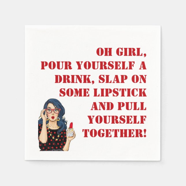 "Oh Girl!" Funny Cocktail Napkins (Front)