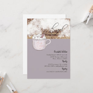 Oh Girl Hot Chocolate Rustic Baby It's Cold  Invitation