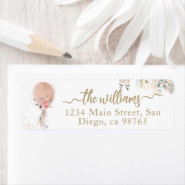 Oh Girl Pink Balloon Floral Eucalyptus Baby Shower (Insitu)