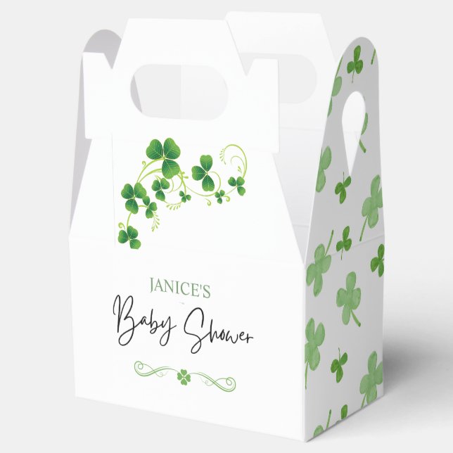 Oh Girl St. Patrick's Day Baby Shower Green  Favour Box (Opened)